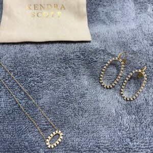 Kendra Scott Open Frame Crystal Necklace & Earrings Set